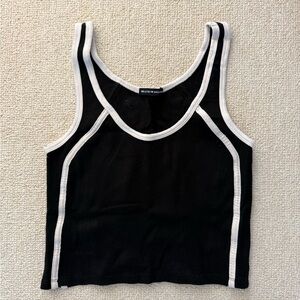 Brandy Melville Black Tank Top with White Trim